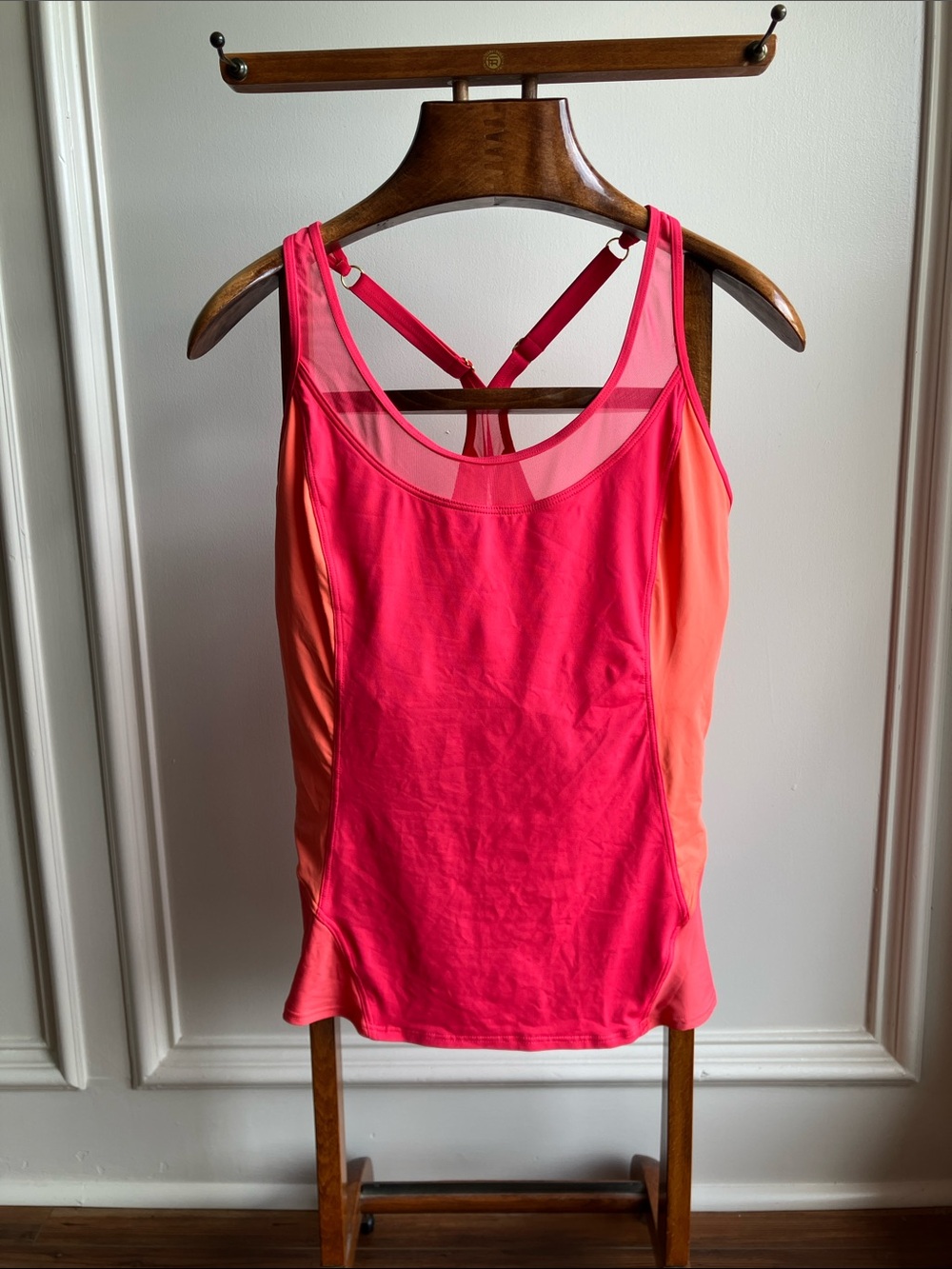 Coco Reef White Swim Top with Pink Accent
